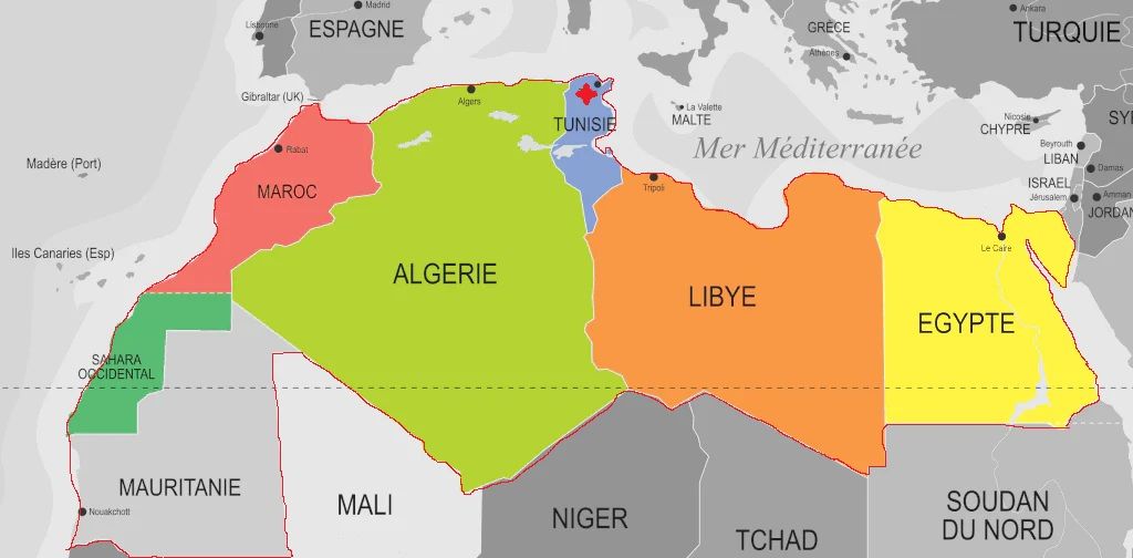 Carte Afrique du Nord